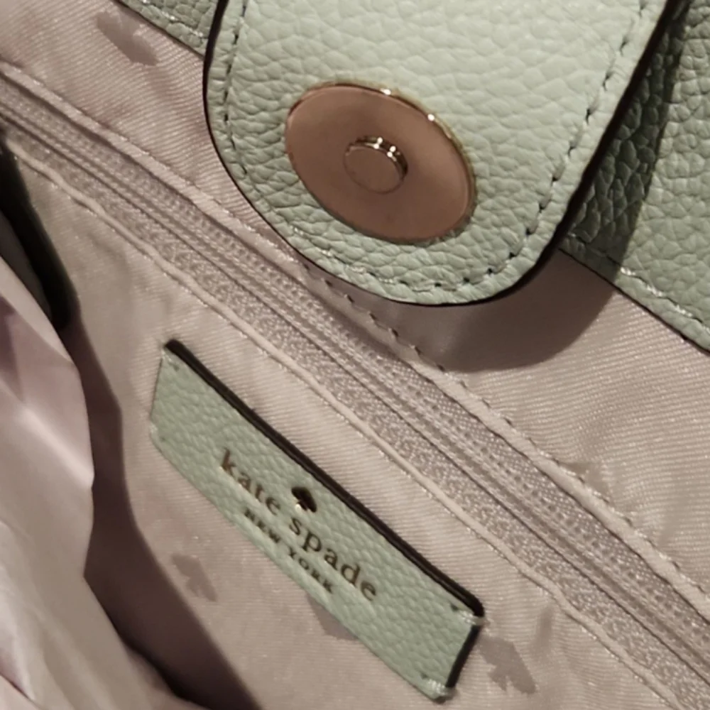 Kate Spade Infinite Triple Compartment Mint Leather Tote Bag - Picture 4 of 7